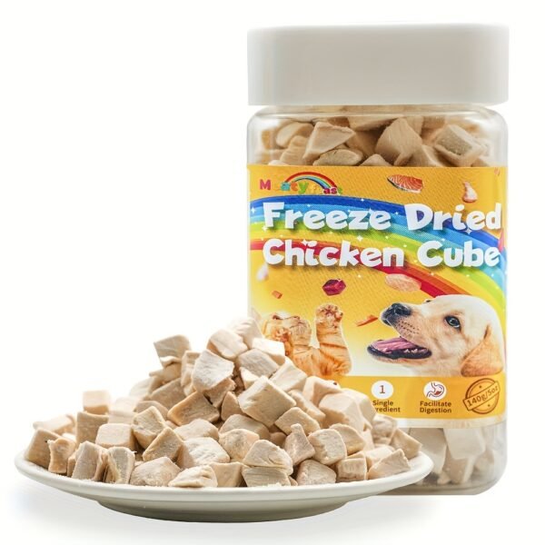 Meaty Feast (5 Ounce) Freeze Dried Chicken Cat & Dog Treats, High Protein Grain Free Pet Training Treats, Single Ingredient Chicken Cube Cat&Dog Treats. - Image 2