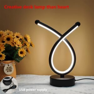 1pc USB Powered LED Table Lamp, Adjustable Brightness, Artistic Decorative Lamp With Various Shapes, USB Rechargeable, No Wireless