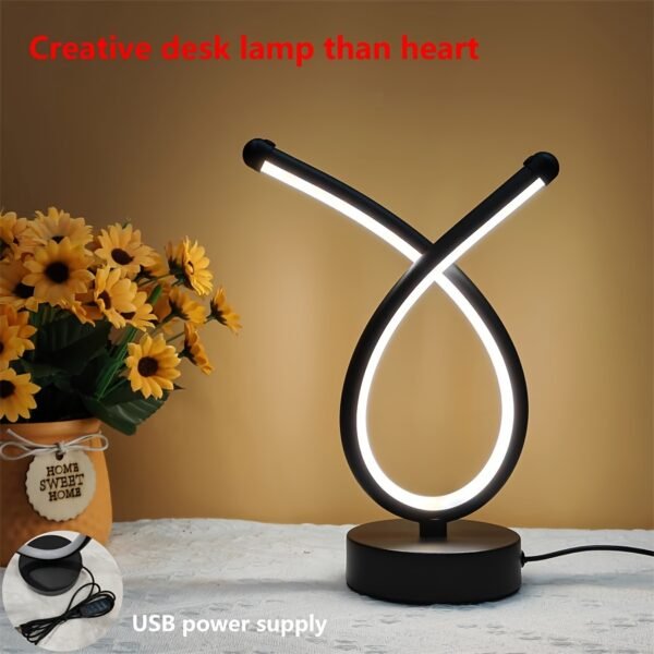 1pc USB Powered LED Table Lamp, Adjustable Brightness, Artistic Decorative Lamp With Various Shapes, USB Rechargeable, No Wireless