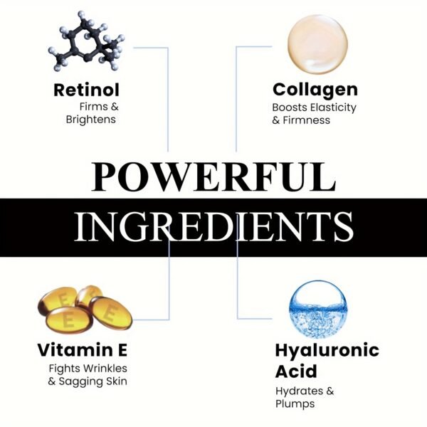1.69oz Retinol Cream For Face Night And Day, Skin Cream With Retinol Collagen Face Cream, Vitamin C Moisturizer, Retinol Moisturizer For Face Sensitive Skin - Image 7