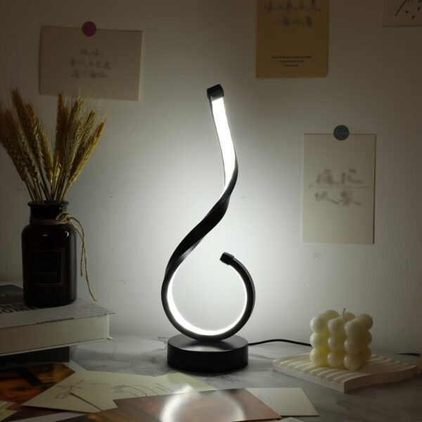 1pc Modern USB Three-Color Dimming Iron Table Light, Simple Desktop Decorative Lamp with Adjustable Brightness - Image 4