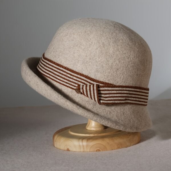 Elegant Rolled Brim Wool Fedoras Classic British Style Felt Hats Vintage Foldable Cloche Hats For Women Autumn & Winter - Image 3