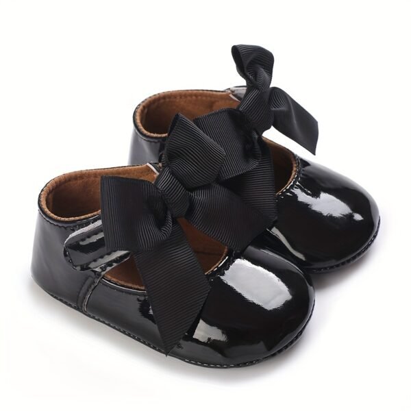 Trendy Elegant Bowknot Mary Jane Shoes For Baby Girls, Comfortable Lightweight Non Slip Soft Flat Sole Shoes For Indoor Outdoor Party, Spring And Autumn - Image 12