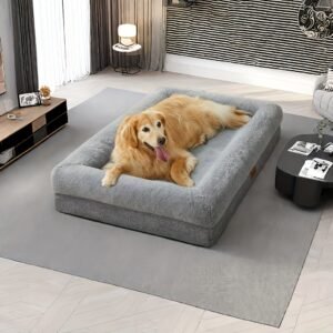 Orthopedic Dog Beds for Extra Large Dogs, Washable Large Dog Bed with Bolster, Orthopedic Large Dog Beds with Removable Covers & Waterproof Dog Bed for Pet
