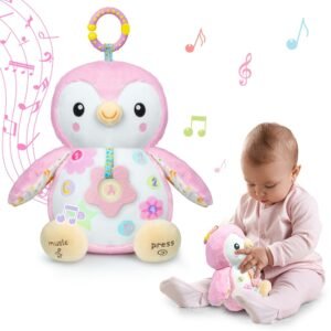 Penguin Baby Toys 0-6-12 Months, Stuffed Animal Plush Toy, Textured HangingRingRattles & Crinkle Sound Paper, Tummy Time Toys For Newborns Toys For 0-6.12Months Boy/Girls, Valentine'S Day, Halloween, Christmas, Easter, And Birthday Gifts
