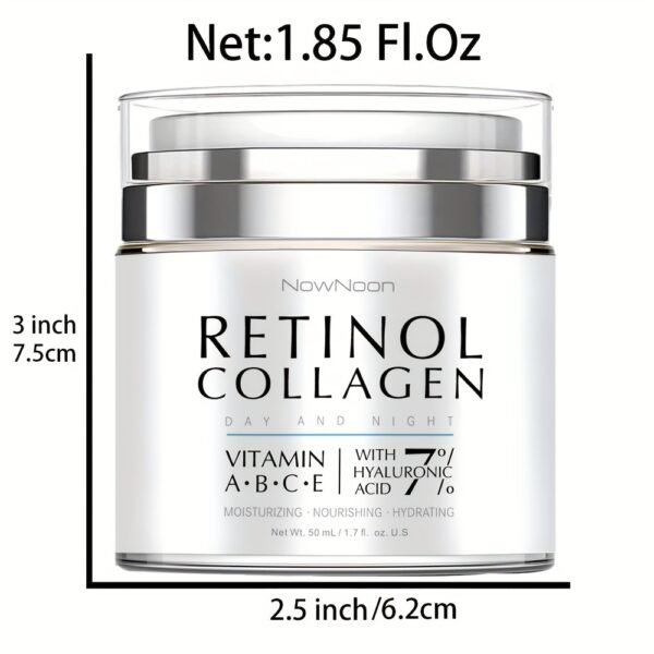1.69oz Retinol Cream For Face Night And Day, Skin Cream With Retinol Collagen Face Cream, Vitamin C Moisturizer, Retinol Moisturizer For Face Sensitive Skin - Image 4
