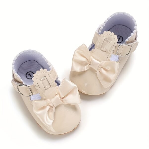 Cute Bowknot Mary Jane Shoes For Baby Girls Toddler, Comfortable Non Slip Soft Flat Sole Shoes For Indoor Outdoor Walking, All Seasons - Image 10