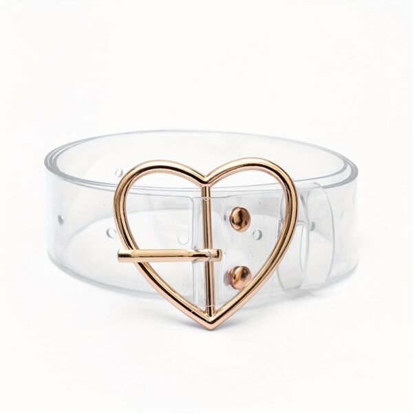 Stylish Heart Buckle Waist Belt - Transparent, Hollow Out, Eyelet Design, Adjustable, Casual, Chic - Decorative Dress Girdle for Women, Jeans Pants Accessories - Image 9