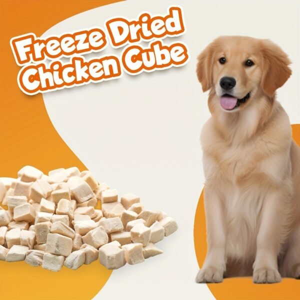 Meaty Feast (5 Ounce) Freeze Dried Chicken Cat & Dog Treats, High Protein Grain Free Pet Training Treats, Single Ingredient Chicken Cube Cat&Dog Treats. - Image 5