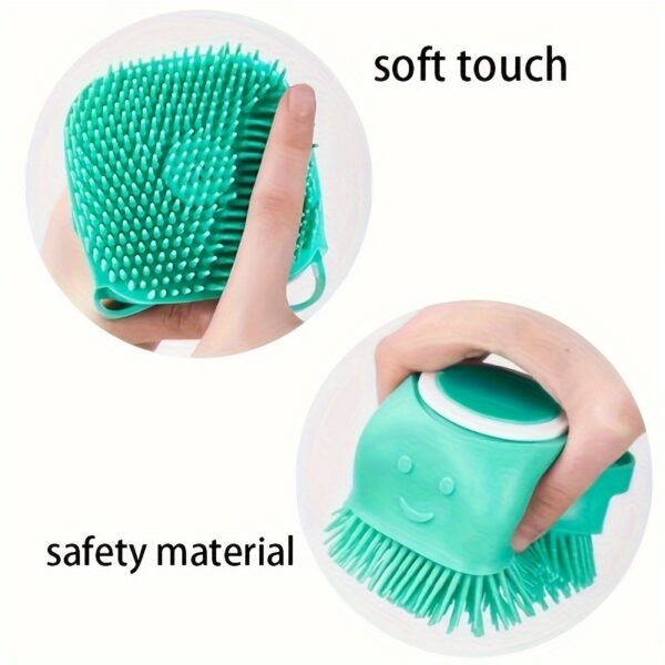 1pc Pet Shampoo Brush, Silicone Massage Rubber Bath Comb With Shampoo Storage For Dog & Cat Grooming Tool - Image 10