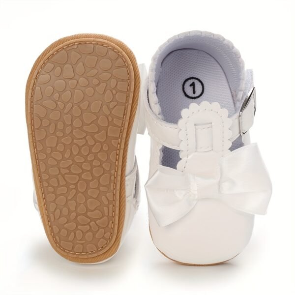 Cute Bowknot Mary Jane Shoes For Baby Girls Toddler, Comfortable Non Slip Soft Flat Sole Shoes For Indoor Outdoor Walking, All Seasons - Image 6