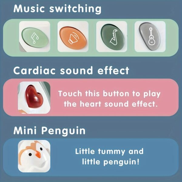 [6+ Months Musical Baby Toy] Musical Baby Toys Penguin | 6+ Months Tummy Time Toys With Music & Lights, Light Up Learning Toys, Dancing Crawling Baby Toy, Baby Easter Basket Stuffers Halloween Christmas Gift - Image 4