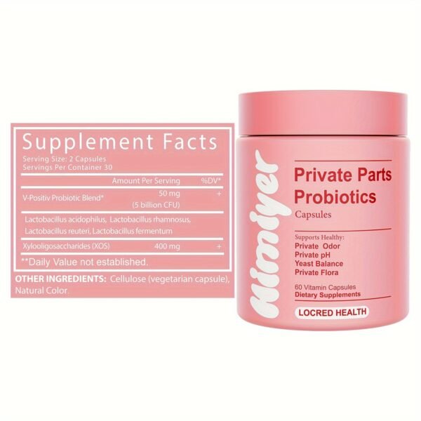 Women's Vaginal Probiotics, Balances PH Levels, Diminishes Intimate Odors, Contains Pumpkin Seed Extract, Soy Germ Extract, Saw Palmetto, Lactobacillus Probiotic Blend, One Jar For One Month's Use - Image 2