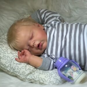 22inch/55cm Reborn Baby Dolls- Lifelike Newborn Baby-Real Life Baby Toys Realistic-Newborn Baby Doll-Soundly Sleeping Blond Hair Baby For Kids Birthday Christmas Gifts