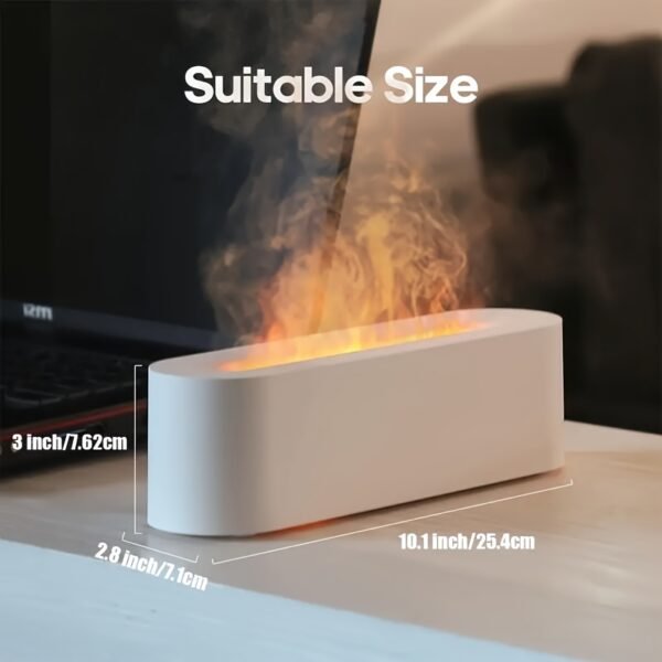7-Color LED Simulation Flame Aroma Diffuser, Aromatherapy Air Humidifier With Timer, Auto Shut-Off, Super Quiet Essential Oil Ultrasonic Diffuser, Portable Atmosphere Decorative Lamp For Bedrooms, Offices, Living Rooms, Car, Mood-Boosting - Image 3
