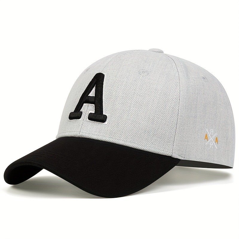 Simple Unisex Adjustable Baseball Cap - Letter A Embroidery Hip Hop Dad Hats for Women & Men - Image 12