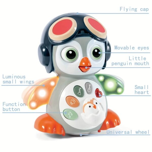[6+ Months Musical Baby Toy] Musical Baby Toys Penguin | 6+ Months Tummy Time Toys With Music & Lights, Light Up Learning Toys, Dancing Crawling Baby Toy, Baby Easter Basket Stuffers Halloween Christmas Gift - Image 3