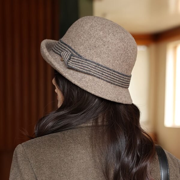 Elegant Rolled Brim Wool Fedoras Classic British Style Felt Hats Vintage Foldable Cloche Hats For Women Autumn & Winter - Image 12