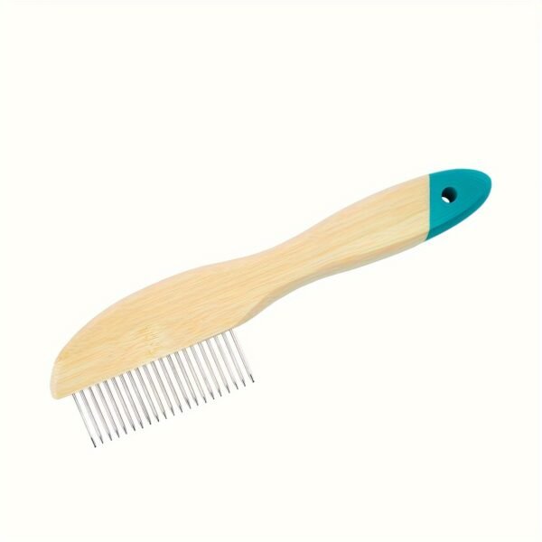 [Lightweight Bamboo Pet Grooming] 1pc Stainless Steel Double-Sided Pet Brush, Comfortable Round Head Comb, Lightweight Bamboo Handle, Quality Build for Dog Grooming and Hair Care - Image 15