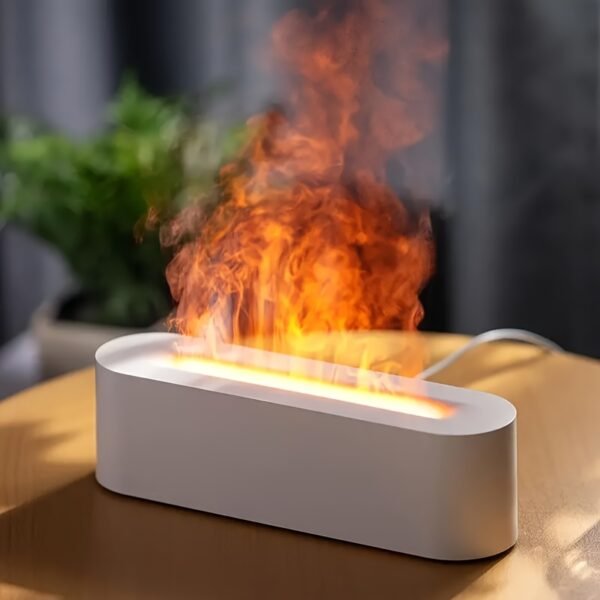 7-Color LED Simulation Flame Aroma Diffuser, Aromatherapy Air Humidifier With Timer, Auto Shut-Off, Super Quiet Essential Oil Ultrasonic Diffuser, Portable Atmosphere Decorative Lamp For Bedrooms, Offices, Living Rooms, Car, Mood-Boosting - Image 2