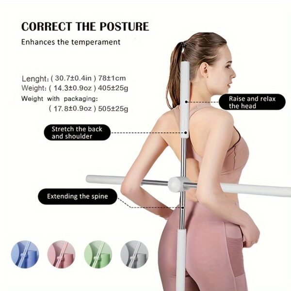 Yoga Body Stick for Posture Correction, Shoulder and Neck Relief, and Open Back Training - Improve Flexibility and Balance with this Versatile Fitness Tool - Image 2