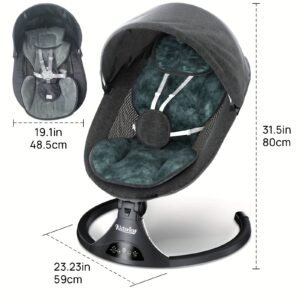 Baby Swing Baby Swings Portátiles Para Bebés 5 Speeds, 5-Point Harness, Lightweight Design, Soft Padded Seat With Safety Harness, Easy To Fold For Storage, For Newborns Infants 0-12 Months, Supports Up To 20 Lbs, Indoor/Outdoor Use Mom's Good Helper