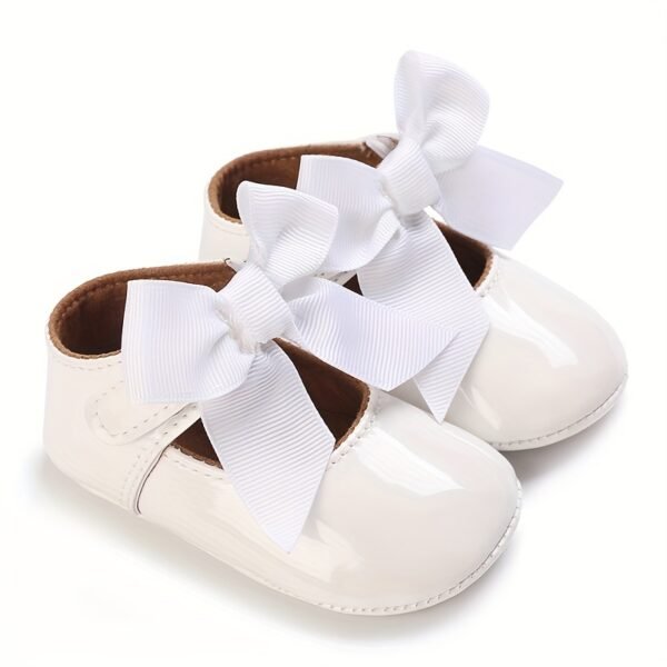 Trendy Elegant Bowknot Mary Jane Shoes For Baby Girls, Comfortable Lightweight Non Slip Soft Flat Sole Shoes For Indoor Outdoor Party, Spring And Autumn - Image 6