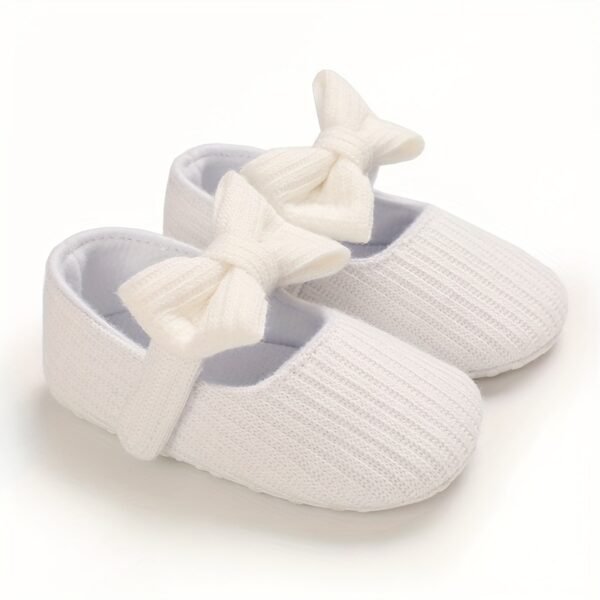 Chic Embroidered Stripe Mary Jane Crib Shoes for Baby Girls - Lightweight, All-Season Comfort with Easy Hook-and-Loop Fastener - Image 3