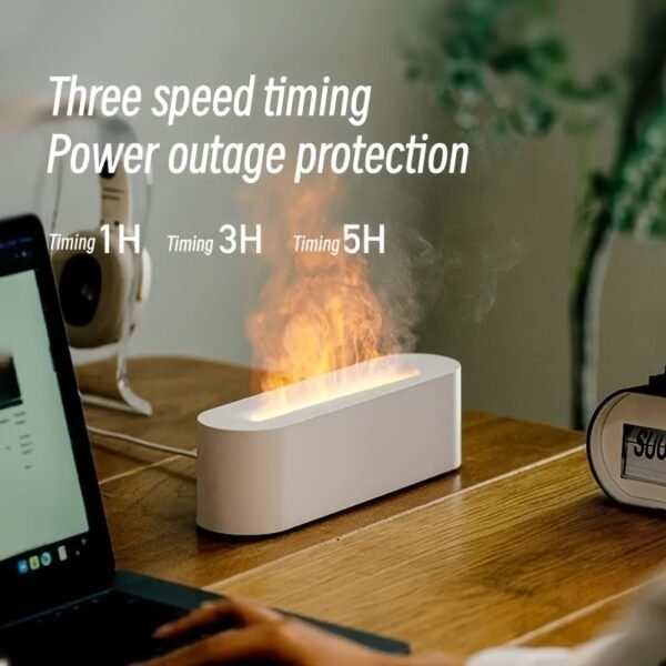 7-Color LED Simulation Flame Aroma Diffuser, Aromatherapy Air Humidifier With Timer, Auto Shut-Off, Super Quiet Essential Oil Ultrasonic Diffuser, Portable Atmosphere Decorative Lamp For Bedrooms, Offices, Living Rooms, Car, Mood-Boosting - Image 5