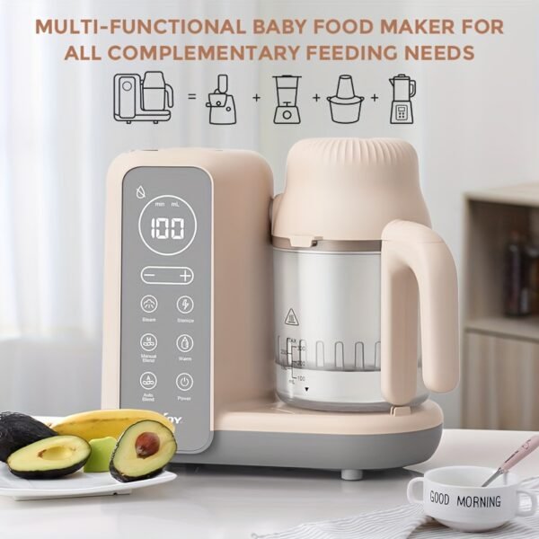 Multi-function Baby Food Maker, One Click Rotary And Press Control Complementary Food Machine, Healthy Baby Food Machine Nutritional Steamer, Food Processor, Steam Mud Mixer, The Perfect Gift For Christmas, Halloween And New Parent - Image 8