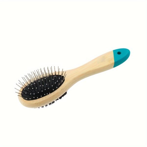[Lightweight Bamboo Pet Grooming] 1pc Stainless Steel Double-Sided Pet Brush, Comfortable Round Head Comb, Lightweight Bamboo Handle, Quality Build for Dog Grooming and Hair Care - Image 11