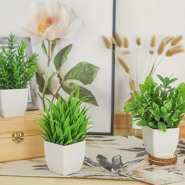 6/8 Packs Fake Plants Small Artificial Faux Potted Plants for Home Office Farmhouse Bathroom Bedroom Decor Indoor - Image 5
