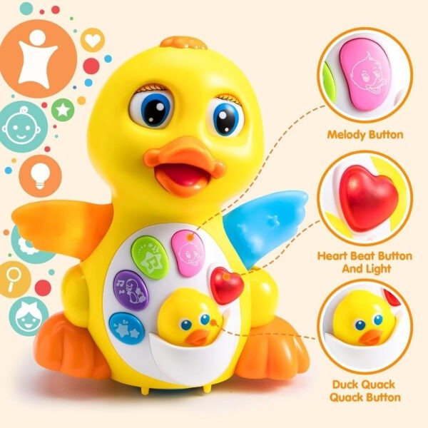 Musical Toys For Toddlers 1 2 3 Year Old, Baby Toys Duck, Dancing Walking Duck Toy With Music And Lights, Kids' Musical Instruments, Light Up Learning Toys, Learning Toy For Baby Kids - Image 4