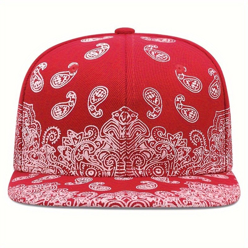 Vibrant Hip Hop Paisley Print Snapback Hat - Classic Solid Color Unisex Baseball Cap with Adjustable Strap and Lightweight Design - Perfect Dad Hats for Women and Men - Image 9