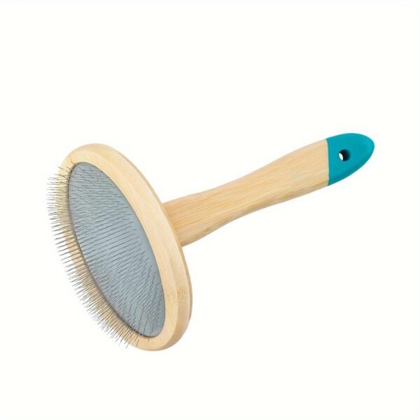 [Lightweight Bamboo Pet Grooming] 1pc Stainless Steel Double-Sided Pet Brush, Comfortable Round Head Comb, Lightweight Bamboo Handle, Quality Build for Dog Grooming and Hair Care - Image 6