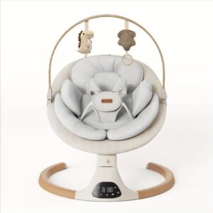 Baby Swings For Infants, With Two Toys, 5 Point Harness Belt, 5 Speeds And Remote Control - Portable Baby Swing For Indoor And Outdoor