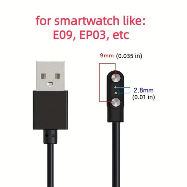 Universal Smart Watch Charger Cable - Compatible with 2.5mm/2.8mm/4mm Smartwatches, Fast and Efficient Magnetic Charging, Durable Cord, Multi-Device Support, Travel-Friendly Design - Image 6