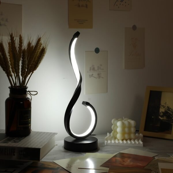 1pc Modern USB Three-Color Dimming Iron Table Light, Simple Desktop Decorative Lamp with Adjustable Brightness - Image 5