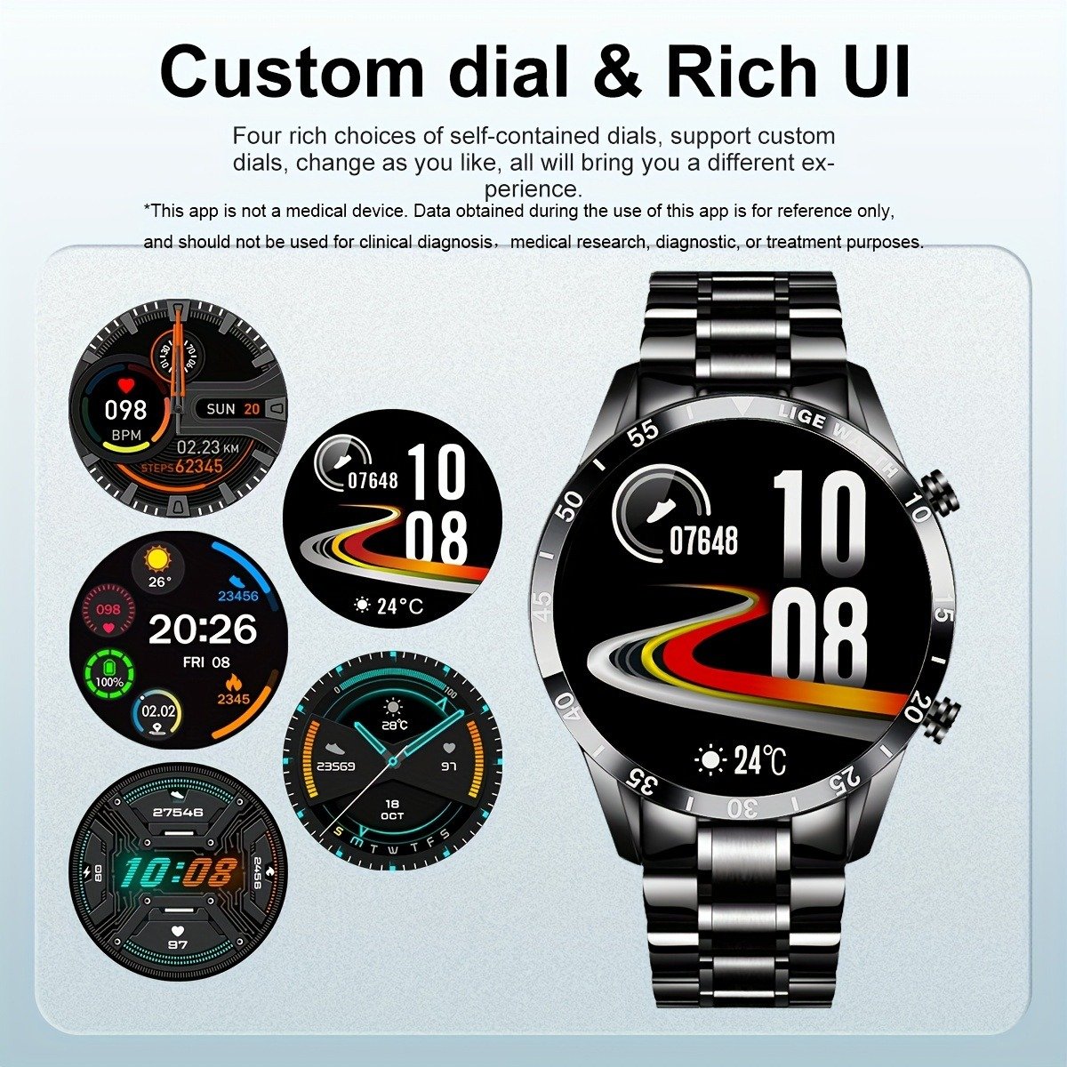 LIGE 2023 Full Circle Touch Screen Steel Band Call Man Smart Watch Waterproof Sports Activity Fitness Smartwatch For Men - Image 8