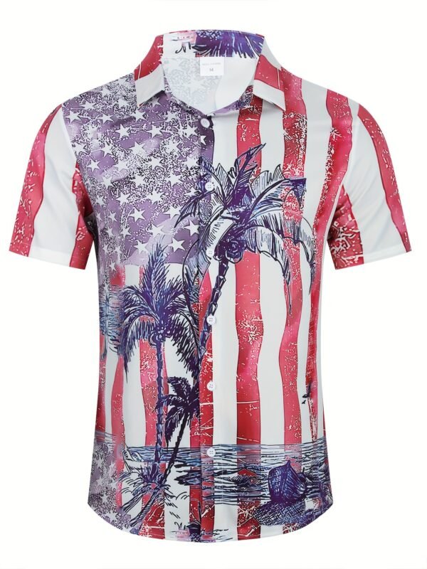 Men's Hawaiian shirt unisex summer beach casual short sleeved button up shirt 3D digital printed pattern  formal shirt - Image 2