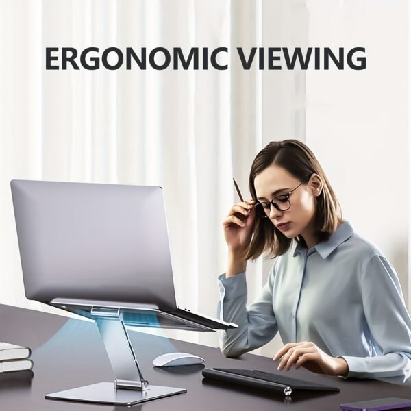 Adjustable Aluminum Laptop Stand for 10-16 Inch Laptops, Ergonomic Foldable Computer Stand, Silver or Black - Image 7