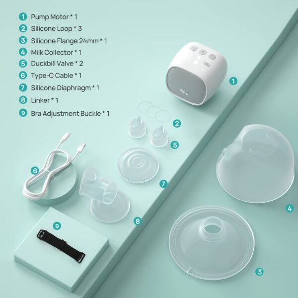 Hands Free Breast Pump, Paruu LED Display Electric Wearable Breast Pump X1, 2 Mode & 9 Levels Adjustable For Breastfeeding Moms Pumping, Low Noise & Painless Portable Breast Pump, 24mm Gray - Image 10