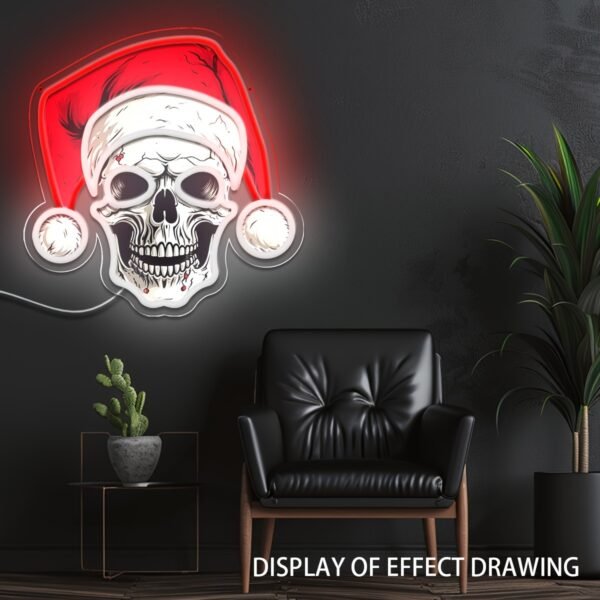 Single Color USB Powered Christmas Skull Neon Light - Wall-Mounted Decorative Lamp for Home & Party - Image 4