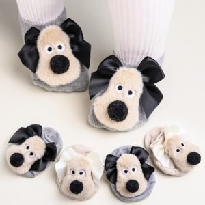 1 Pair/2 Pair Cute Cartoon Dog Butterfly Baby Socks, Non-Slip Invisible Boat Socks for Kids, Comfortable All-Season Knit Fabric Polyester 98%, Spandex 2%, Hand Wash Only