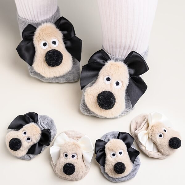 1 Pair/2 Pair Cute Cartoon Dog Butterfly Baby Socks, Non-Slip Invisible Boat Socks for Kids, Comfortable All-Season Knit Fabric Polyester 98%, Spandex 2%, Hand Wash Only