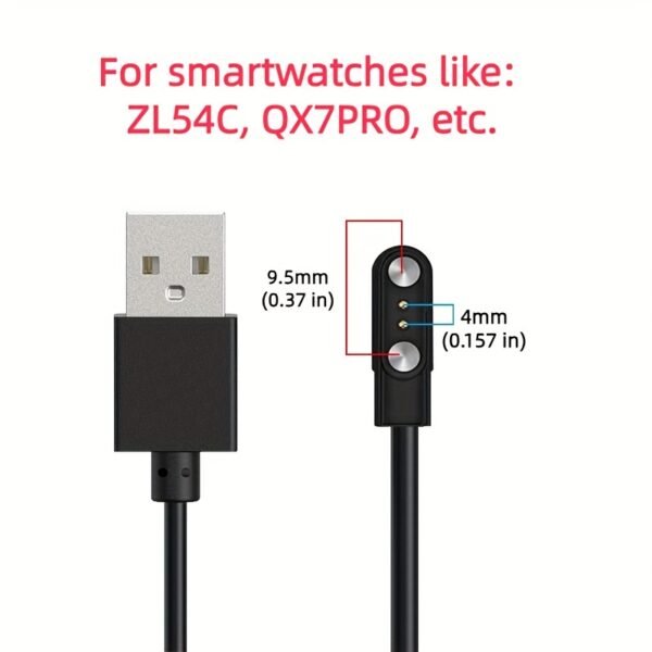 Universal Smart Watch Charger Cable - Compatible with 2.5mm/2.8mm/4mm Smartwatches, Fast and Efficient Magnetic Charging, Durable Cord, Multi-Device Support, Travel-Friendly Design - Image 7