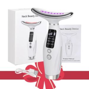 7-Color LED Face And Neck Massager, USB Rechargeable, Multi-Functional Skincare Tool For Women