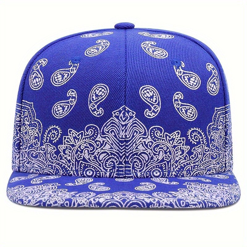 Vibrant Hip Hop Paisley Print Snapback Hat - Classic Solid Color Unisex Baseball Cap with Adjustable Strap and Lightweight Design - Perfect Dad Hats for Women and Men - Image 4