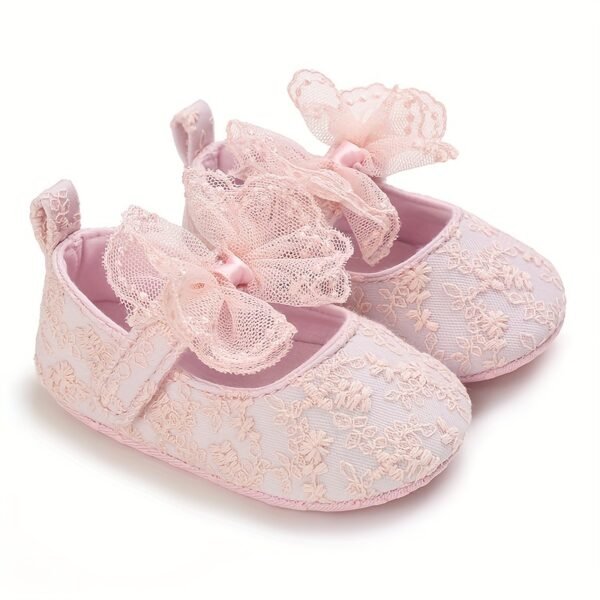 Adorable & Breathable Lace Bow Tie Mary Jane Shoes for Baby Girls - Assorted Colors! - Image 9