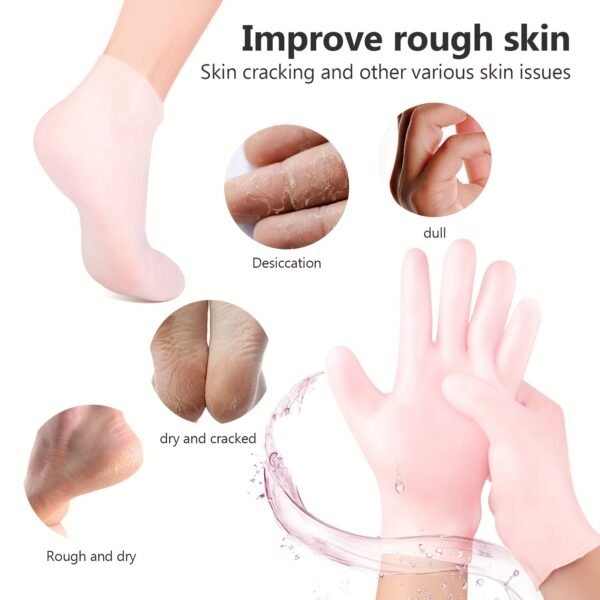 3-Piece Silicone Skincare Set - Reusable Moisturizing Mask Cover, Gloves, Socks - Alcohol-Free Beauty Tools for Enhanced Absorption, Anti-Slip Design, Hand and Foot Repair, No Power Needed - Image 10